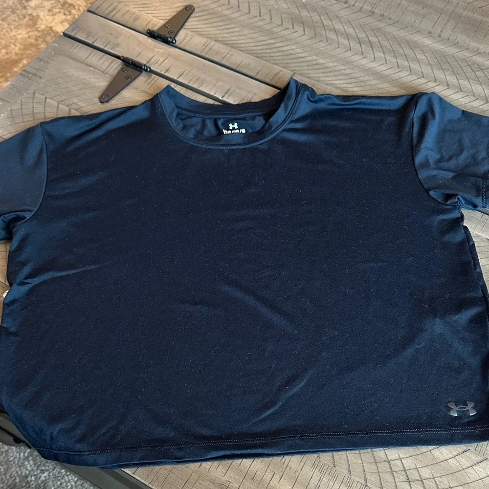 Under Armour Girls  Black Short Sleeve Loose Boxy Fit Tee
